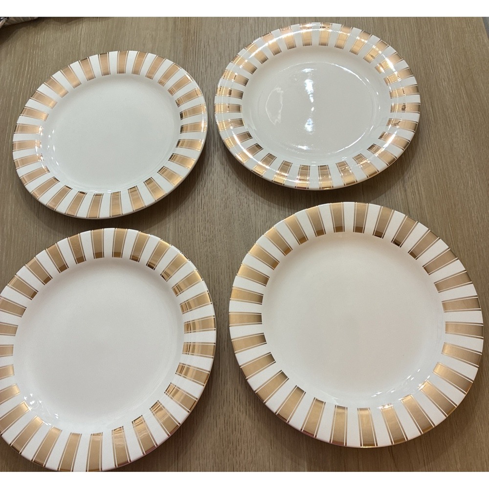 Noble Excellence Plate Sparkle & Shine 12" Gold & White From Dillard's Set Of  4